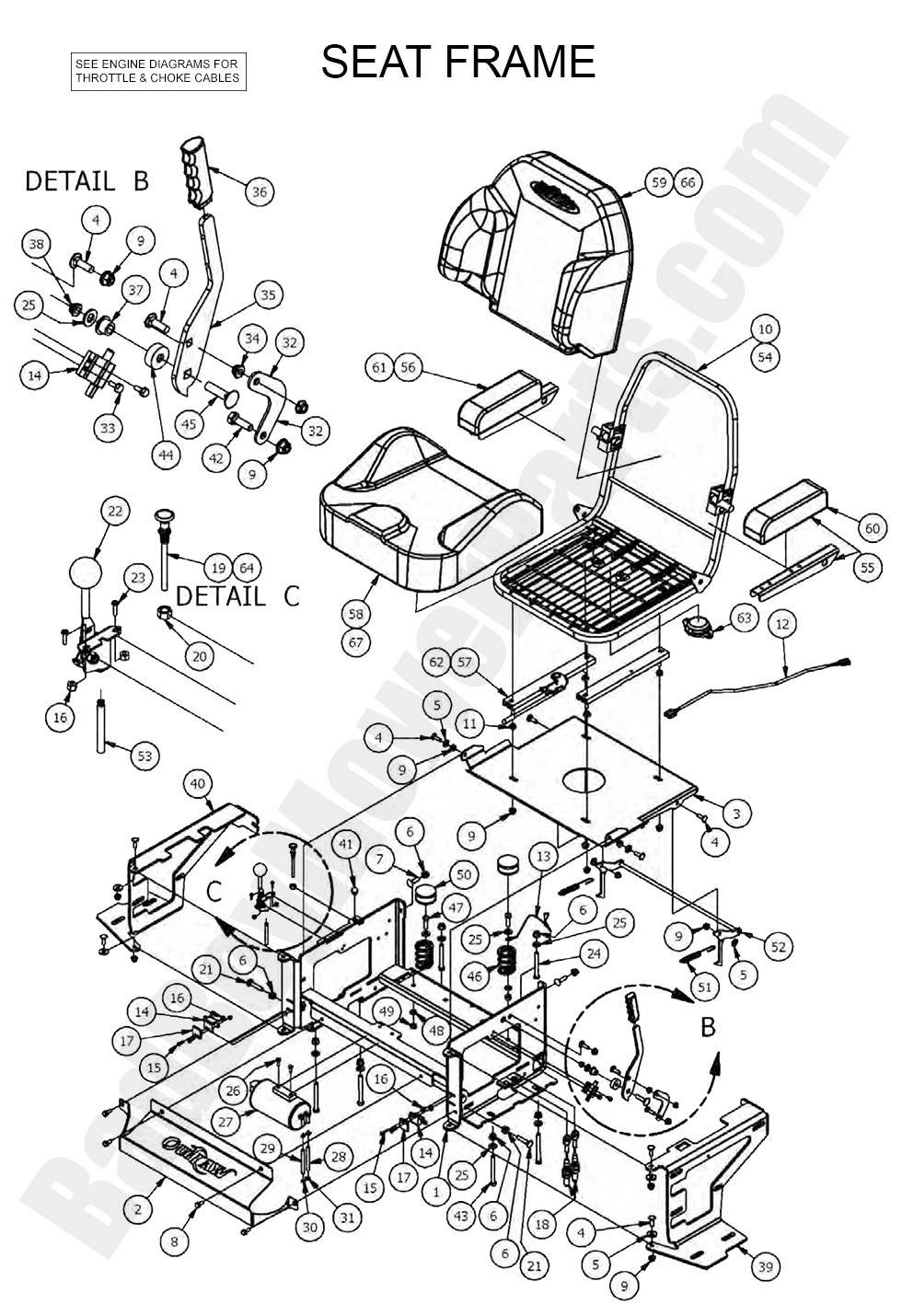 1629 - Bad Boy Mower Parts Lookup > 2017 > Outlaw & Outlaw Extreme > Seat Frame